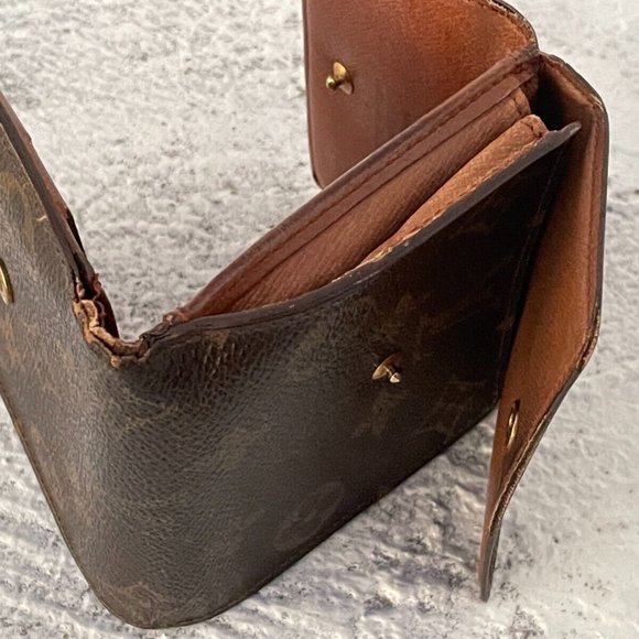 Vintage Louis Vuitton Wallet Card Holder Brown leather Made in France Authentic - Picture 7 of 11